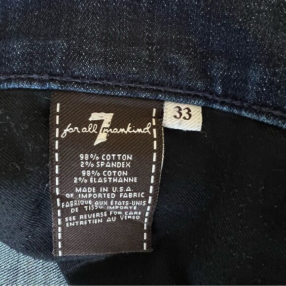 7 For All Mankind The Standard Straight Dark Wash Jeans Size 33 - Picture 9 of 13